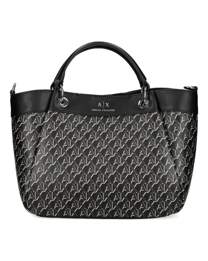 Armani Exchange Tote Bag mit Logo - Schwarz Schwarz
