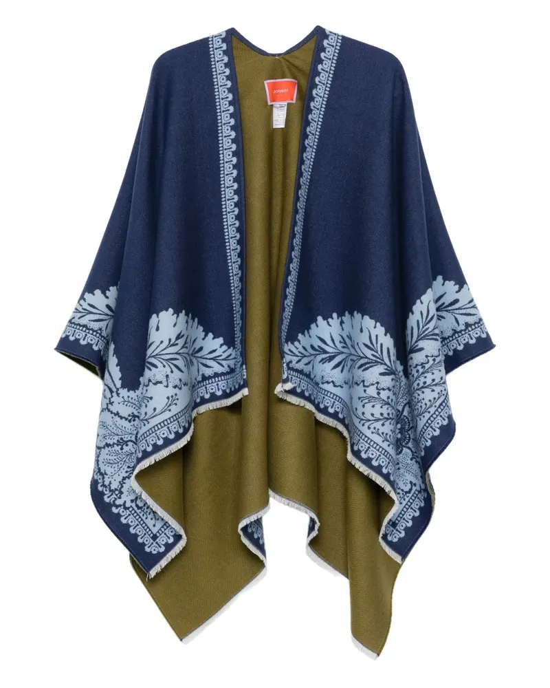 La DoubleJ Poncho mit Paisleymuster - Blau Blau
