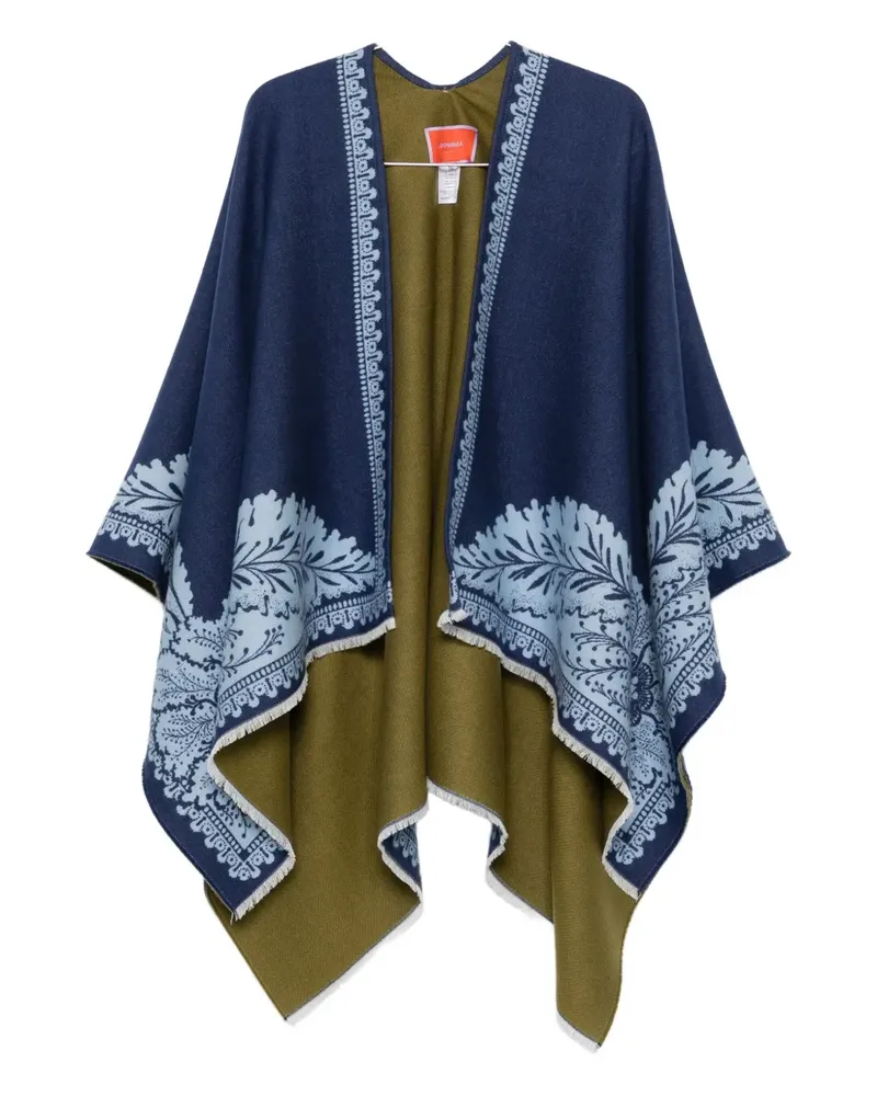 La DoubleJ Poncho mit Paisleymuster - Blau Blau