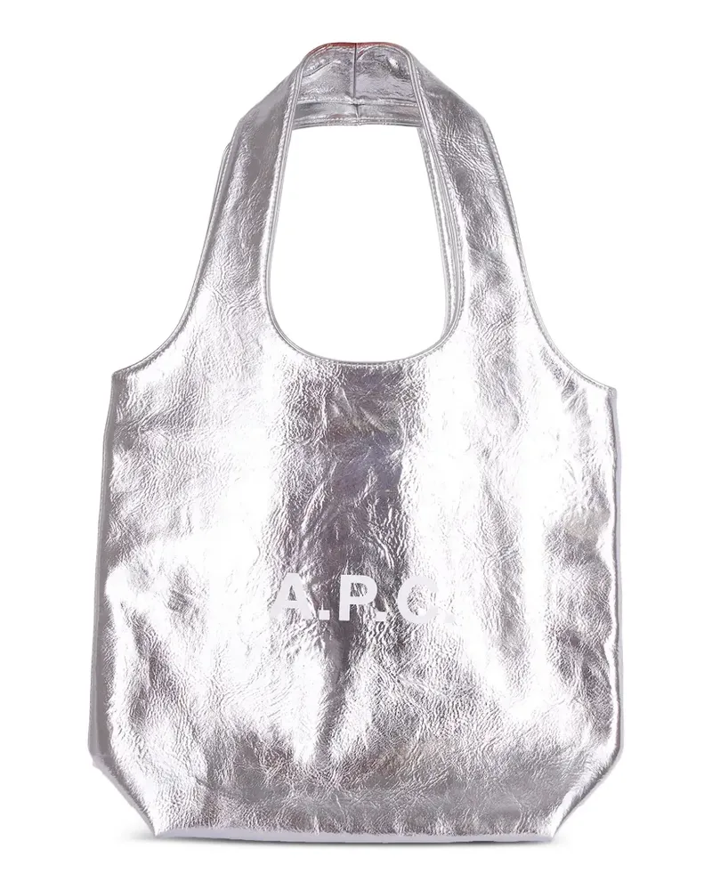 A.P.C. Ninon lettering tote bag - Silber Silber