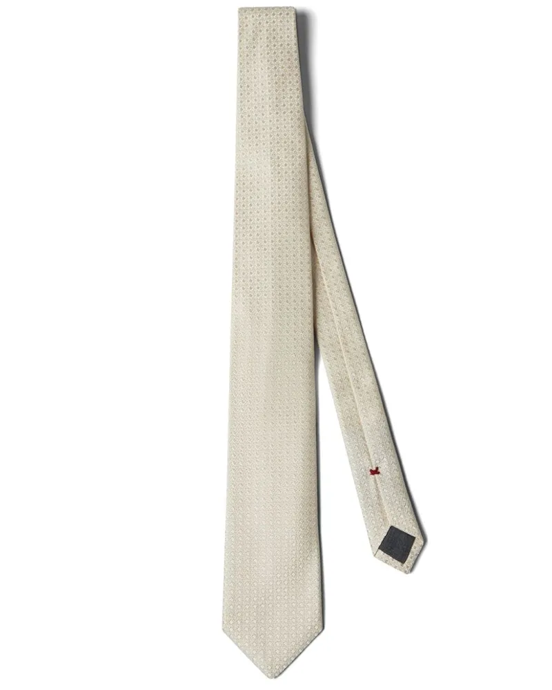 Brunello Cucinelli Seidenkrawatte mit Jacquardmuster - Nude Nude