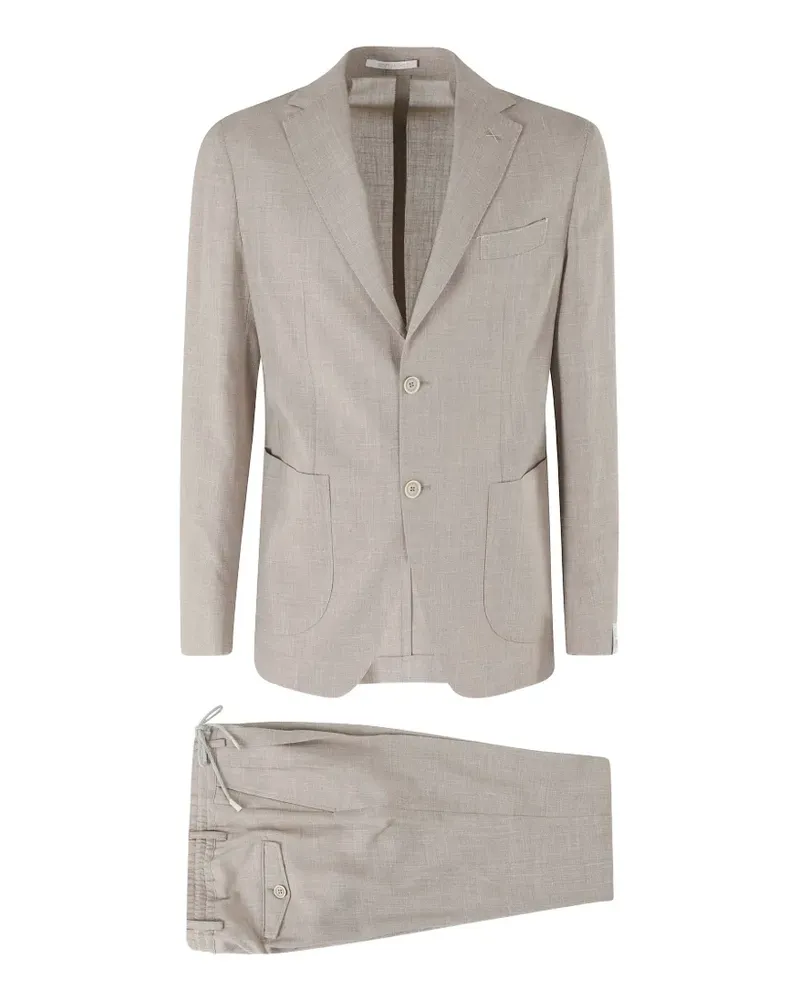 Eleventy drawstring-waist notched-lapel suit - Nude Nude