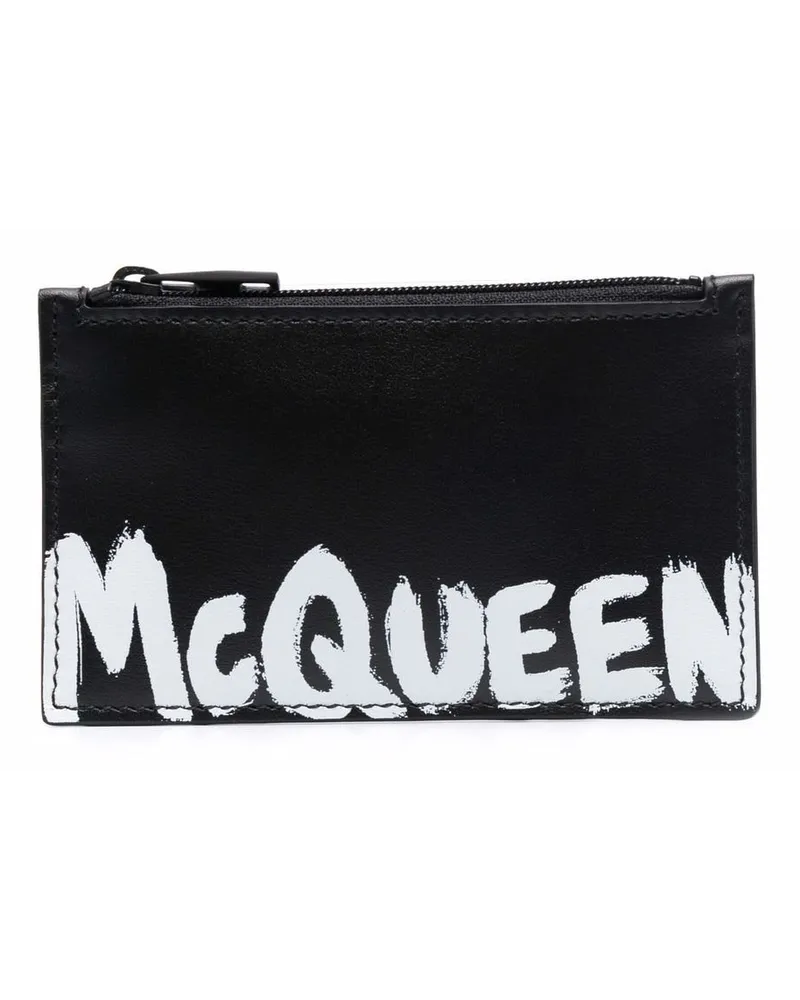 Alexander McQueen Portemonnaie mit Logo-Print - Schwarz Schwarz