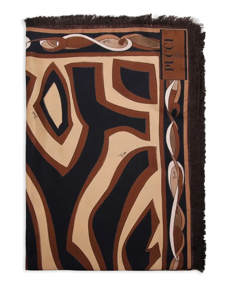 Emilio Pucci Schal mit Fransen - Schwarz Schwarz