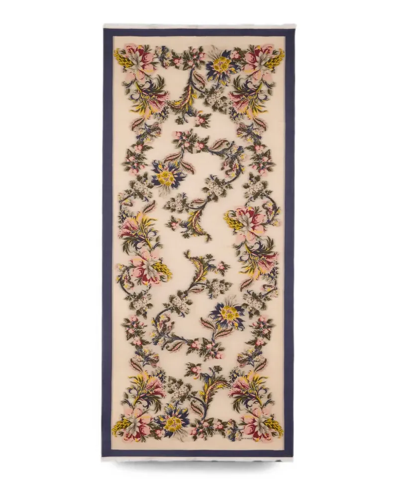 Etro Schal aus Wollgemisch mit Blumenmuster - Nude Nude