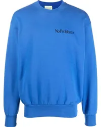 Aries Sweatshirt mit Logo-Print Blau