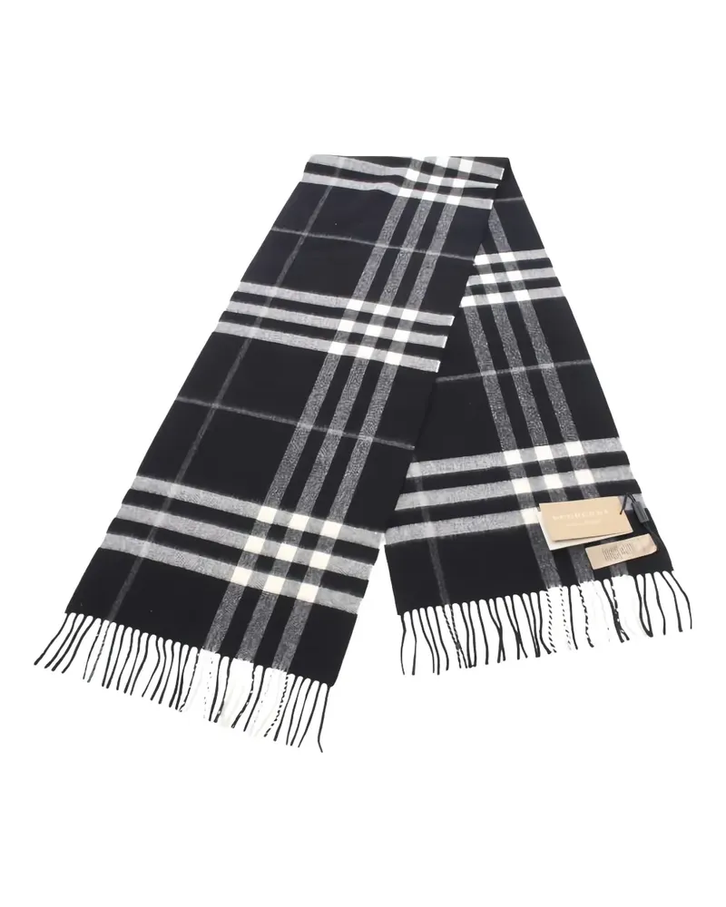 Burberry check cashmere scarf - Schwarz Schwarz