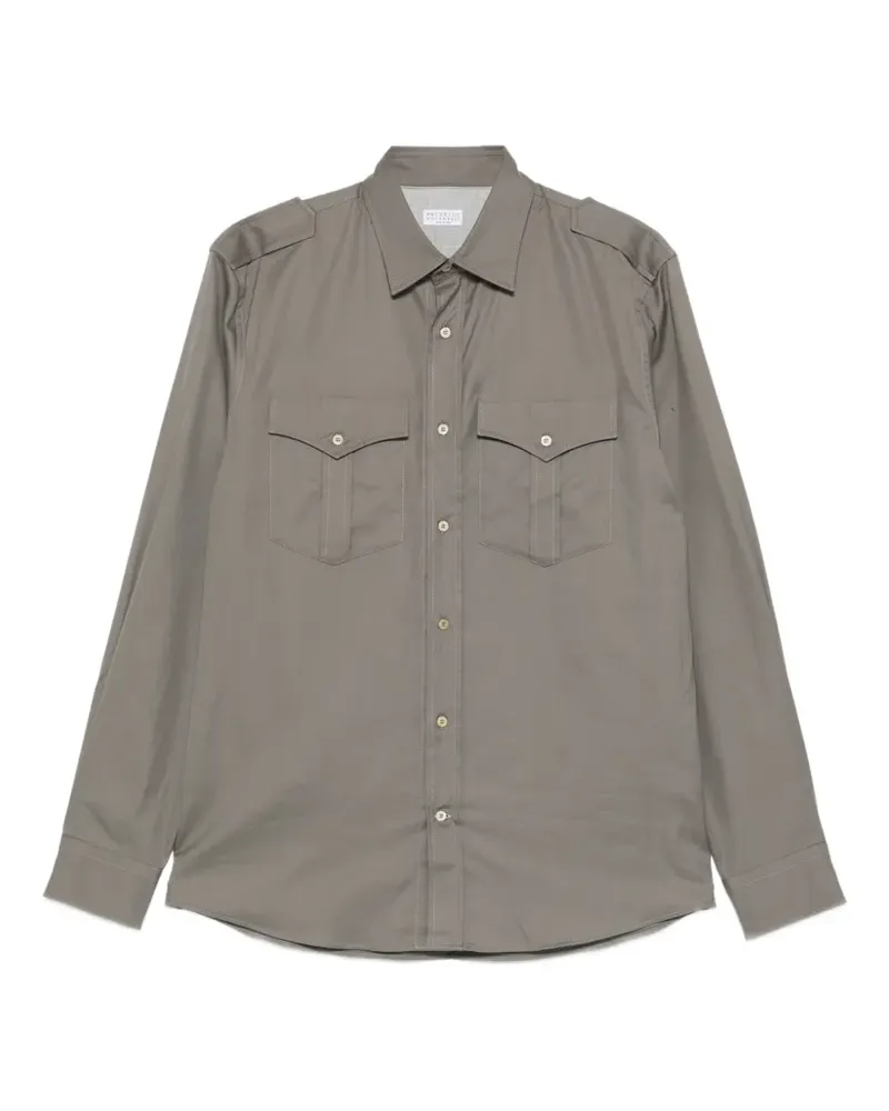Brunello Cucinelli Hemd mit Schulterklappen - Braun Braun
