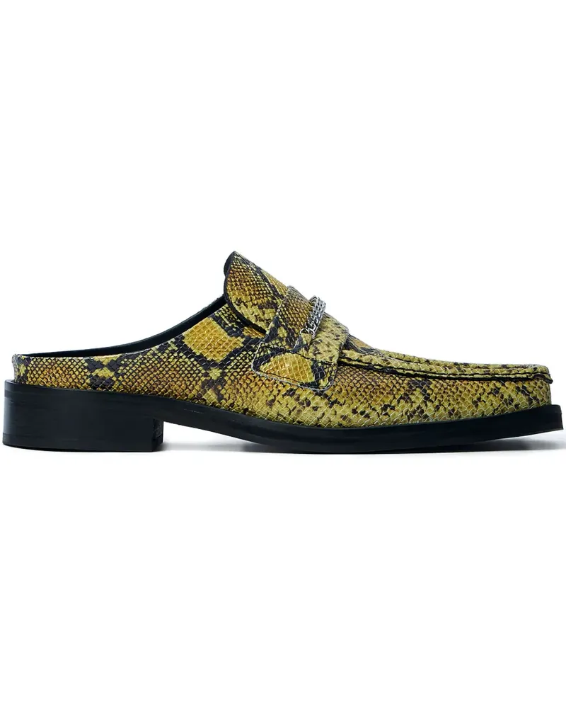 Martine Rose Mules mit Schlangenleder-Prägung - Gelb Gelb