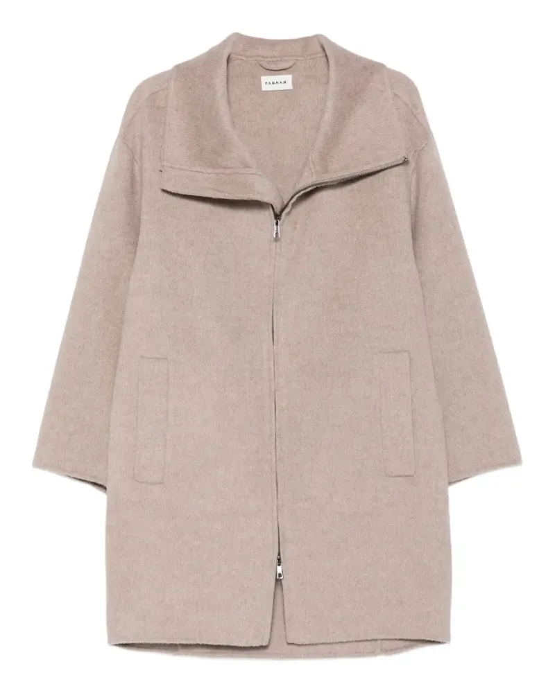 P.A.R.O.S.H. P.A.R.O H. high-neck zip-up coat - Nude Nude