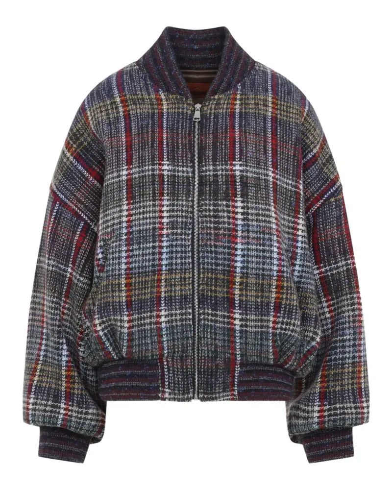 Missoni wool bomber jacket with check motif - Grau Grau