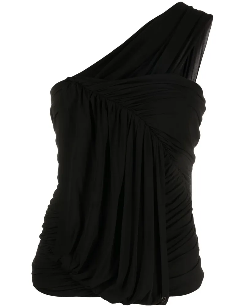 Rick Owens Asymmetrische Bluse mit Drapierung - Schwarz Schwarz
