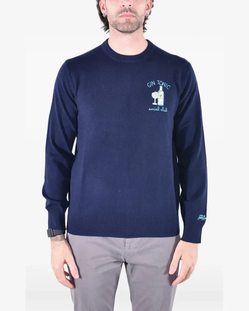MC2 Saint Barth Heron embroidered crew-neck sweater - Blau Blau
