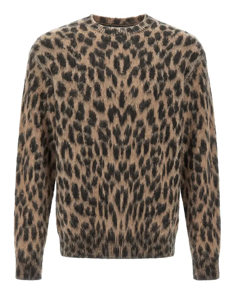 Laneus Pullover mit Leopardenprint - Braun Braun