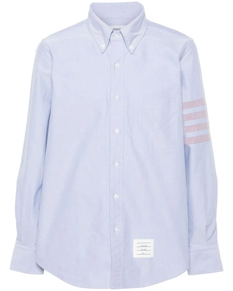 Thom Browne Hemd mit Logo-Streifen Blau