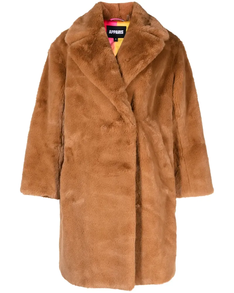 APPARIS Stella Mantel aus Faux Fur - Braun Braun