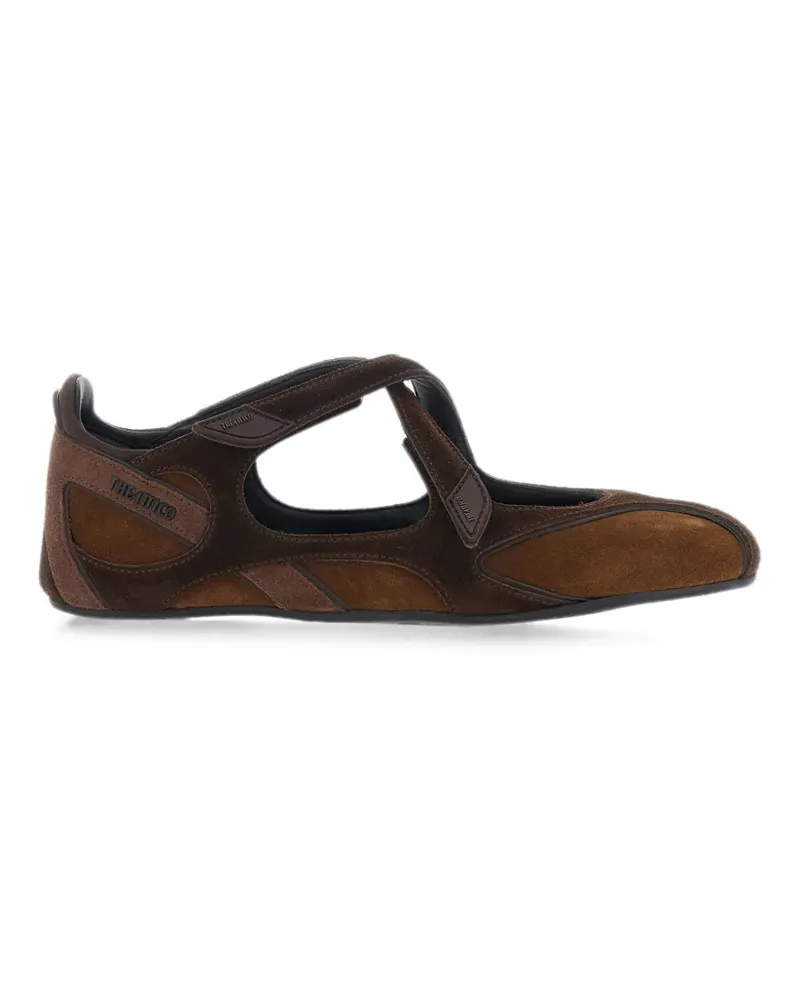 ATTICO Floor 01 suede ballet flats - Braun Braun