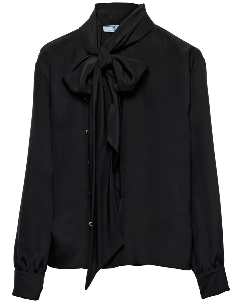 Prada Marocain Hemd - Schwarz Schwarz
