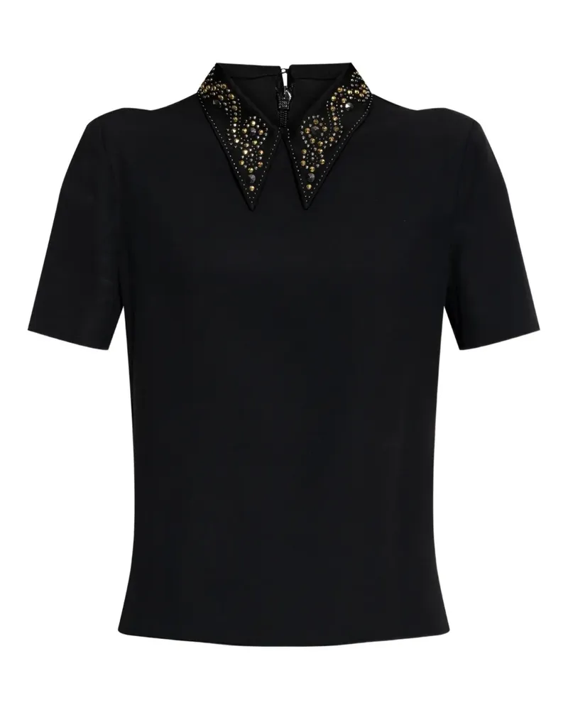 Versace Bluse mit verziertem Kragen - Schwarz Schwarz