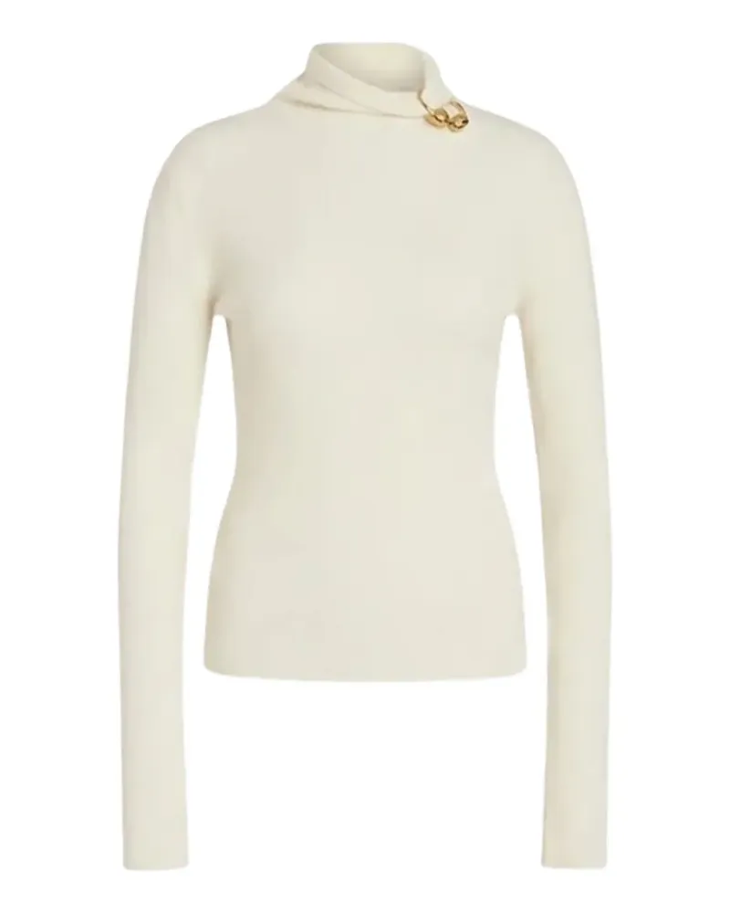 Alberta Ferretti button-detail high-neck sweater - Nude Nude