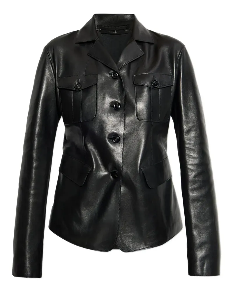 Tom Ford Lederjacke mit Klappentasche - Schwarz Schwarz