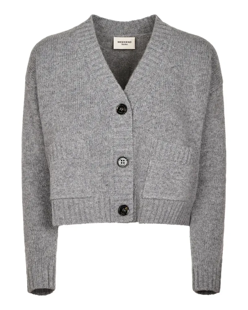 Max Mara Cardigan mit Knopfleiste - Grau Grau