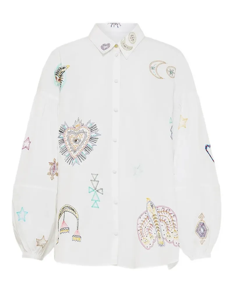 Camilla balloon-sleeve blouse - Weiß Weiß