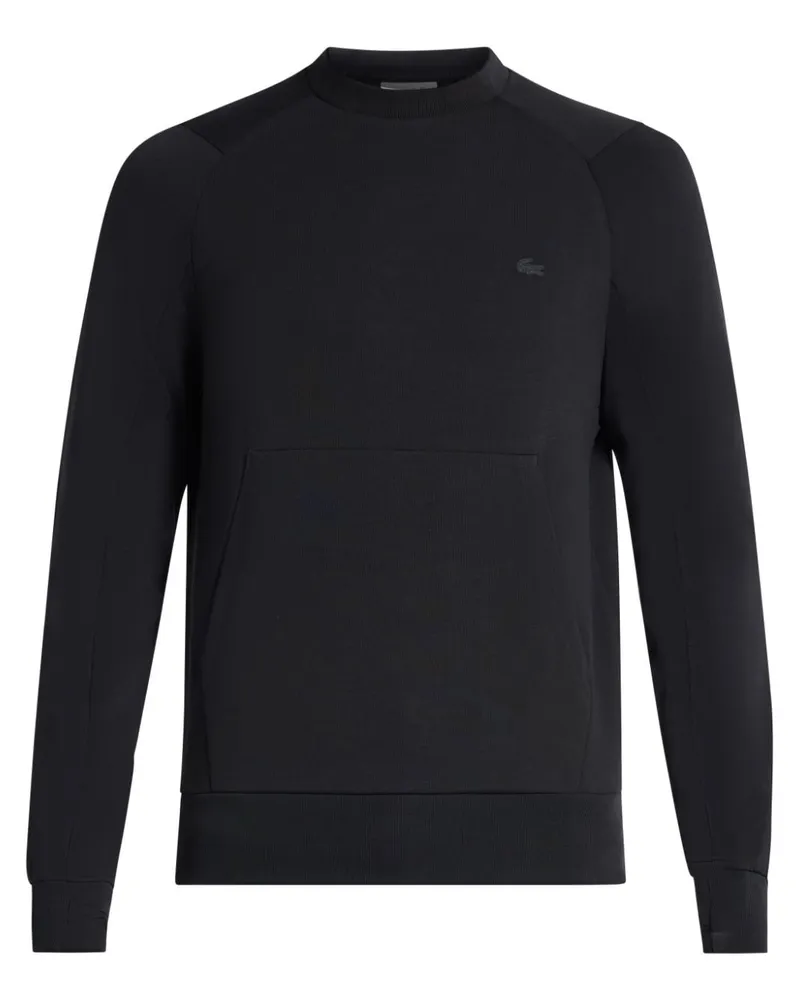 Lacoste Fleece-Sweatshirt mit Beuteltasche - Schwarz Schwarz