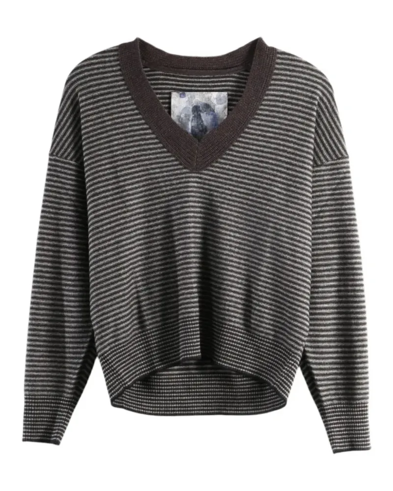Ziggy Chen Pullover mit Querstreifen - Braun Braun