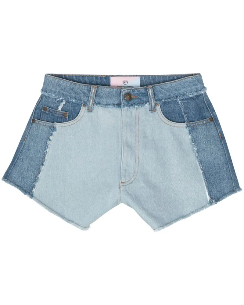 Chiara Ferragni Jeans-Shorts mit Logo-Patch Blau