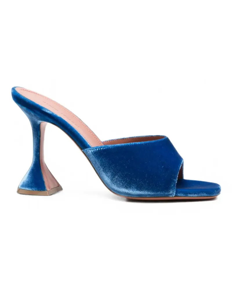 Amina Muaddi Lupita Sandalen aus Samt - Blau Blau