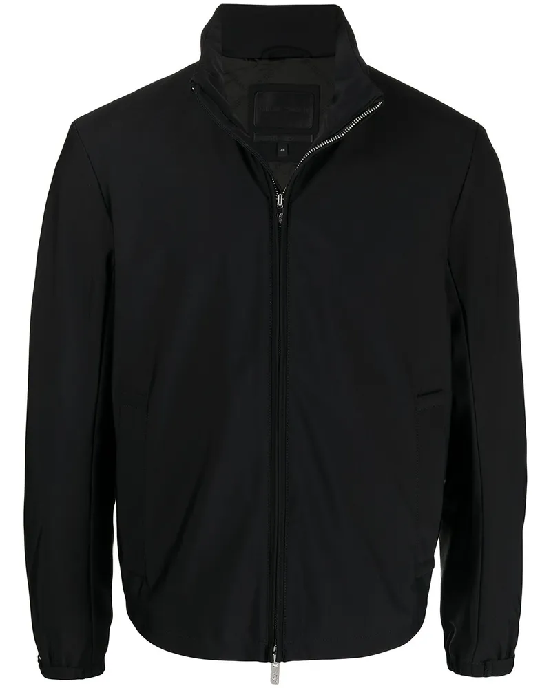 Emporio Armani Reißverschluss-Blouson mit blinder Kapuze - Schwarz Schwarz