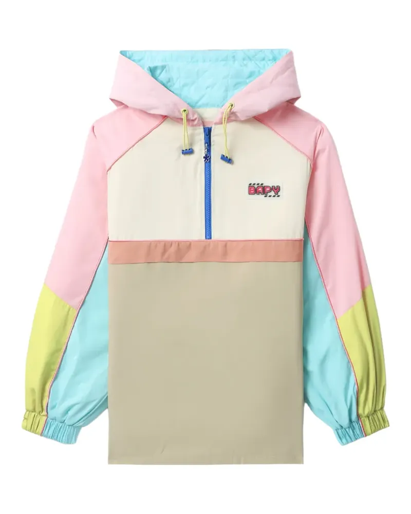 BAPE colour-block half-zip hoodie - Nude Nude