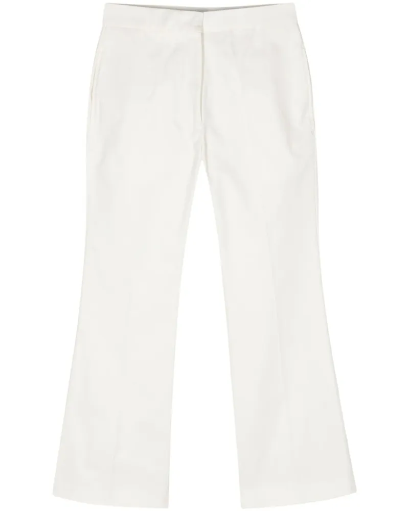 Jil Sander Halbhohe Gabardine-Schlaghose - Weiß Weiß