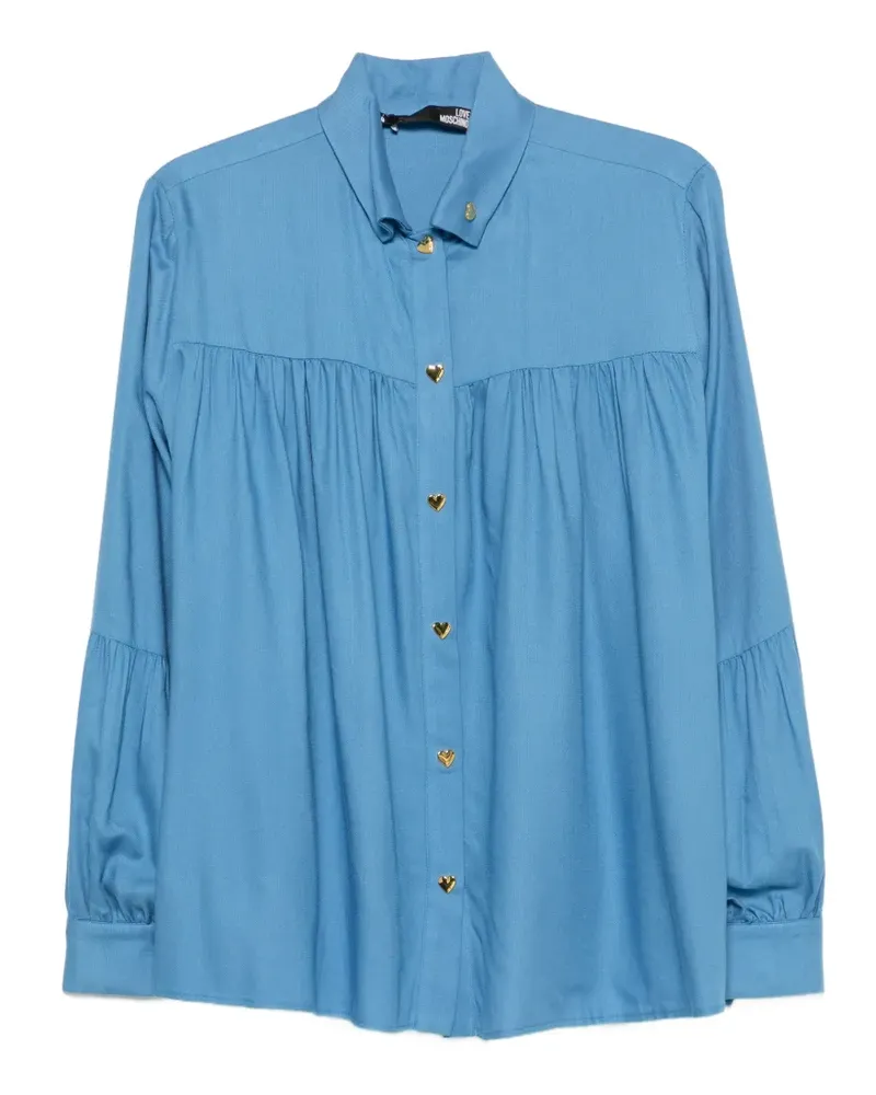 Moschino Hemd mit Herzknöpfen - Blau Blau