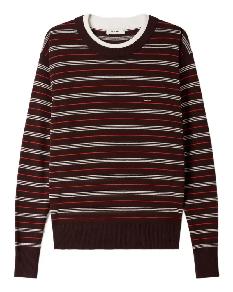 Sandro Gestreifter Pullover - Braun Braun