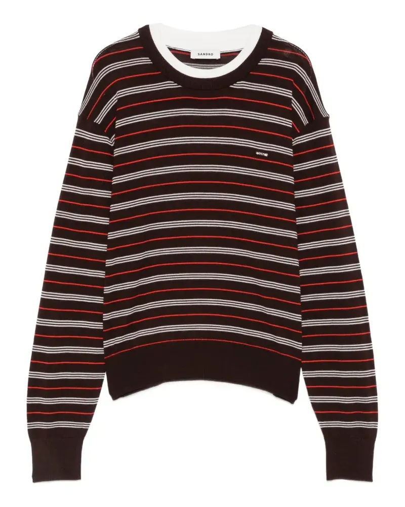 Sandro Gestreifter Pullover - Braun Braun