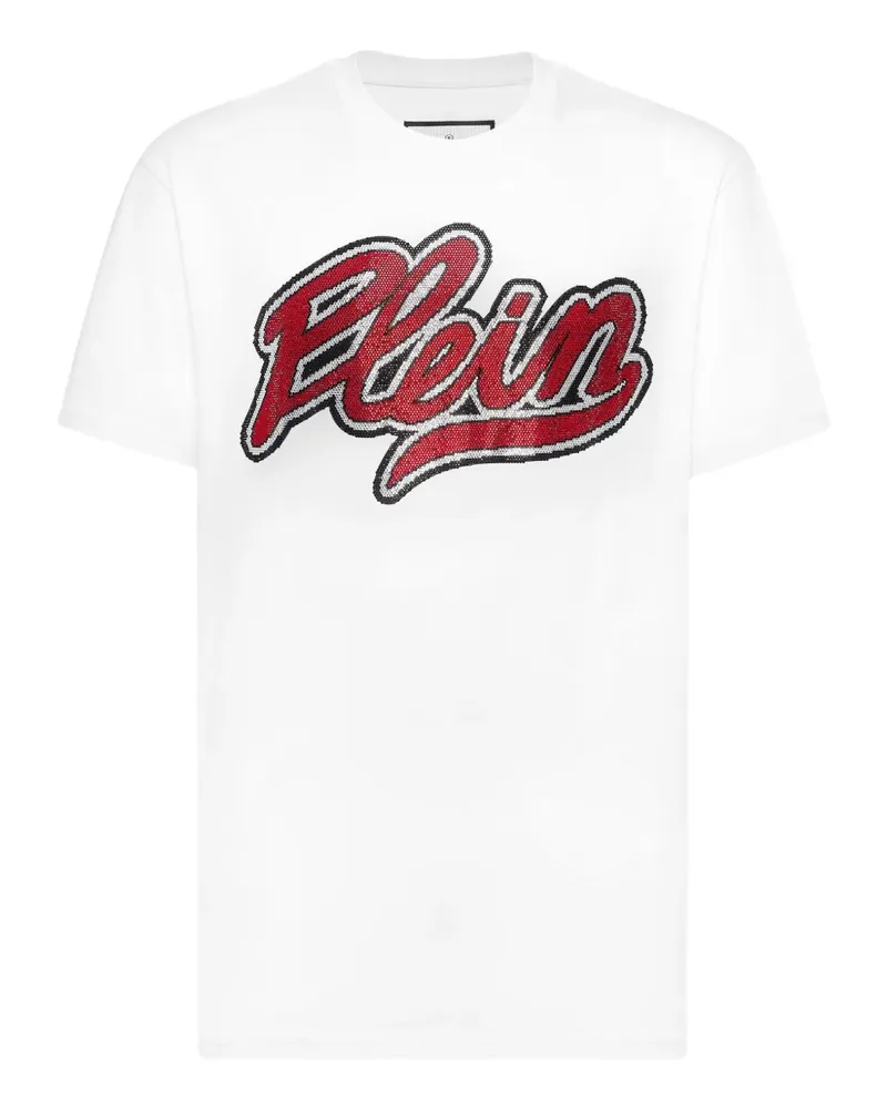 Philipp Plein Strass Signature T-Shirt - Weiß Weiß