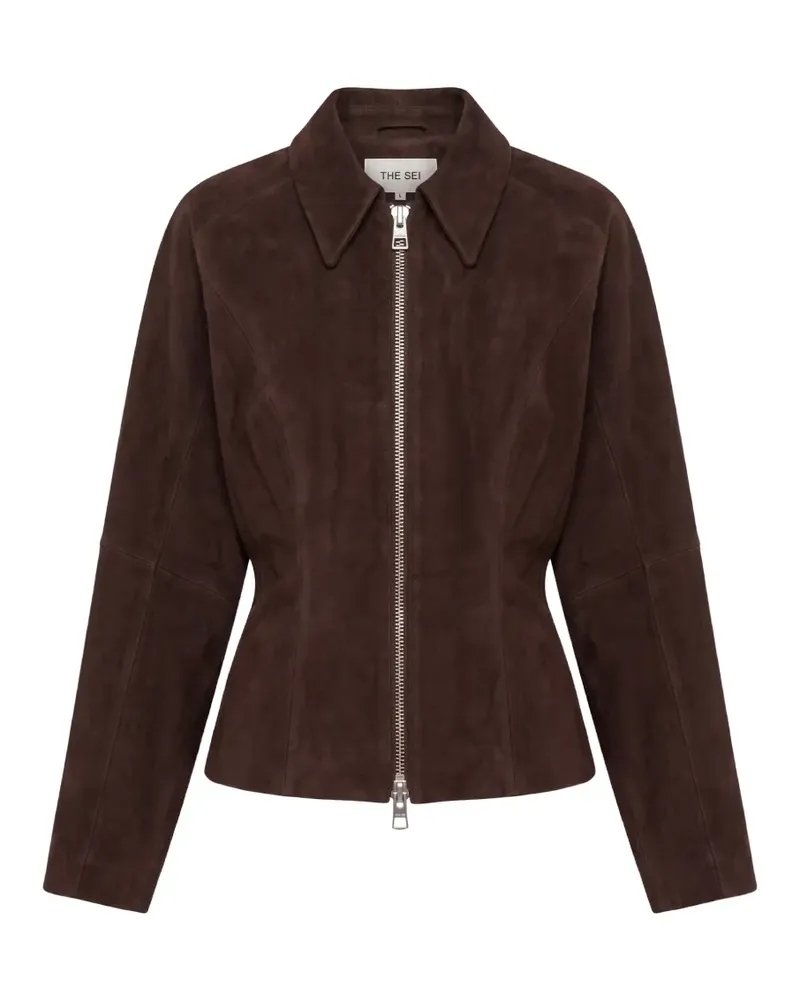 The Sei fitted suede jacket - Braun Braun