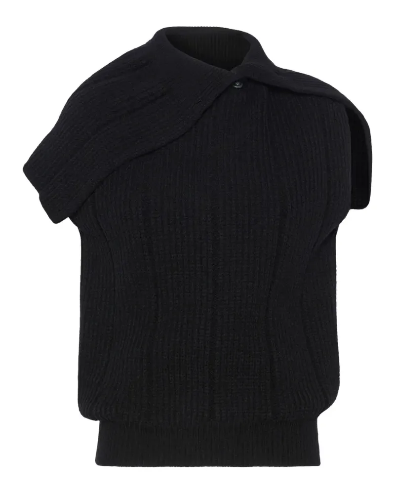 SPORTMAX Asymmetrischer Strickpullover - Schwarz Schwarz