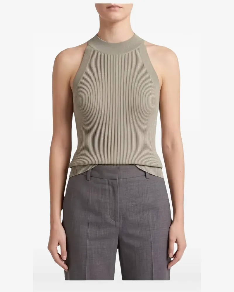 Brunello Cucinelli ribbed-knit halterneck tank top - Grün Grün