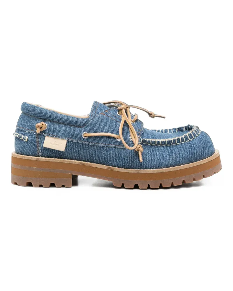 Moschino Segelschuhe mit Kontrastnaht - Blau Blau