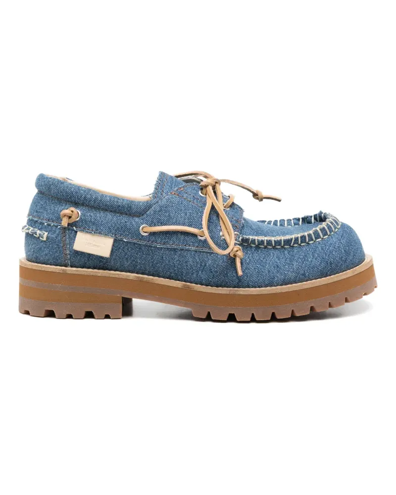 Moschino Segelschuhe mit Kontrastnaht - Blau Blau