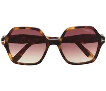 Sonnenbrille mit Oversized-Gestell - Braun