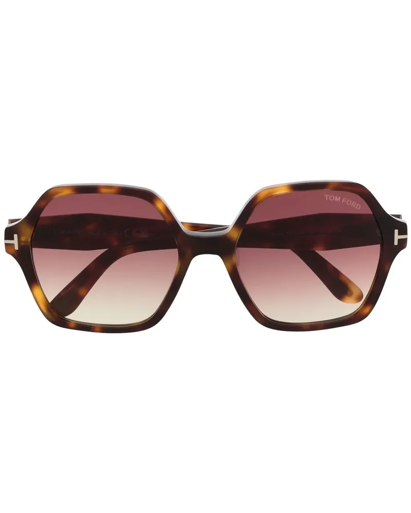 Tom Ford Sonnenbrille mit Oversized-Gestell - Braun Braun