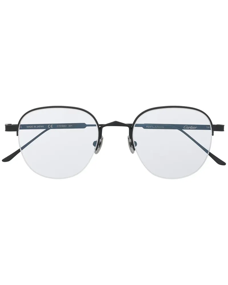 Cartier Brille mit dünnem Gestell - Schwarz Schwarz