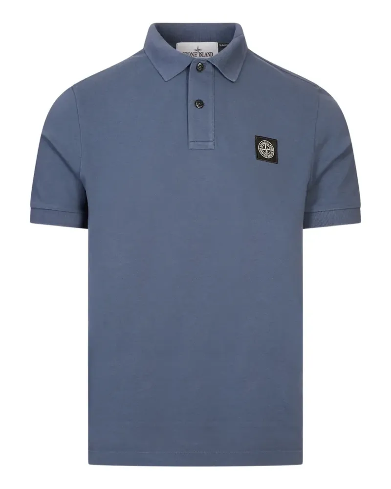 Stone Island logo-patch polo shirt - Blau Blau