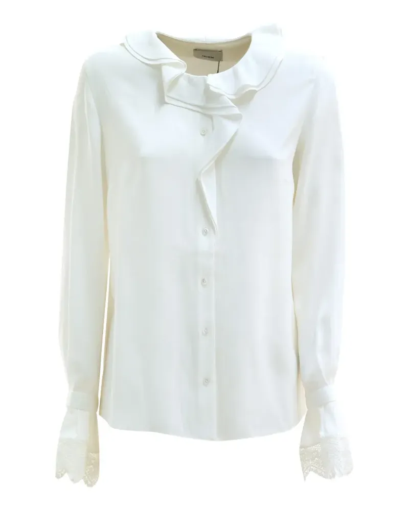 Erdem Spitzenhemd mit Rüschen - Weiß Weiß