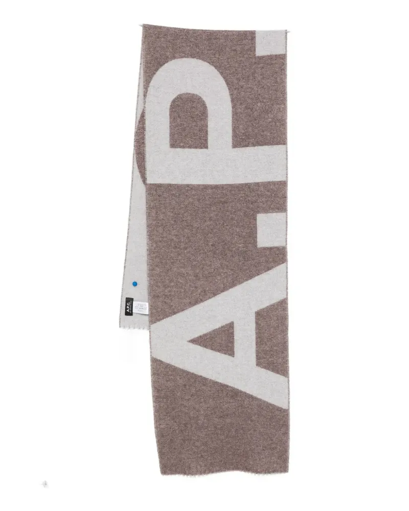 A.P.C. Intarsien-Schal mit Logo - Grau Grau