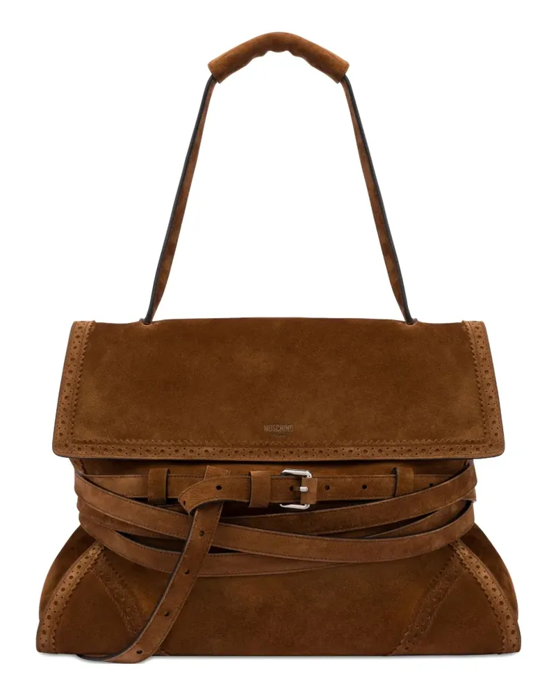 Moschino Tie Me Schultertasche - Braun Braun